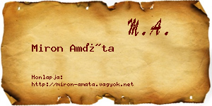 Miron Amáta névjegykártya